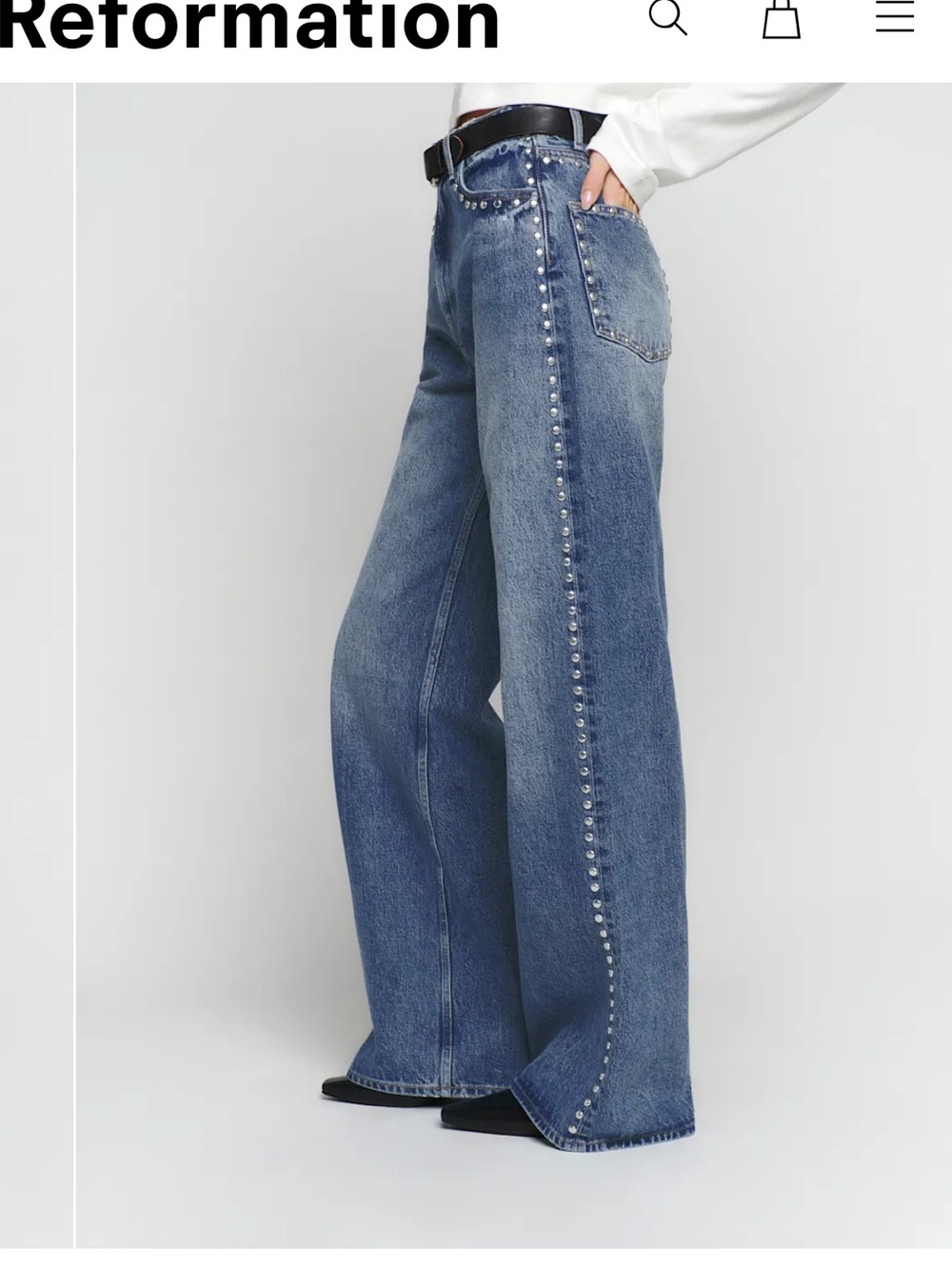Reformation Cary Studded Jeans